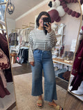 Oatmeal and heather stripe sweater