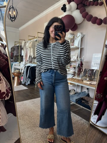 Ric Rac striped button up top
