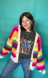 Multicolor Chunky Knit Cardigan