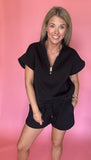 Black Scuba Zip Set
