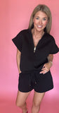 Black Scuba Zip Set