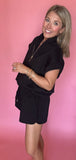 Black Scuba Zip Set
