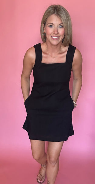 Linen Patterned Mini Dress