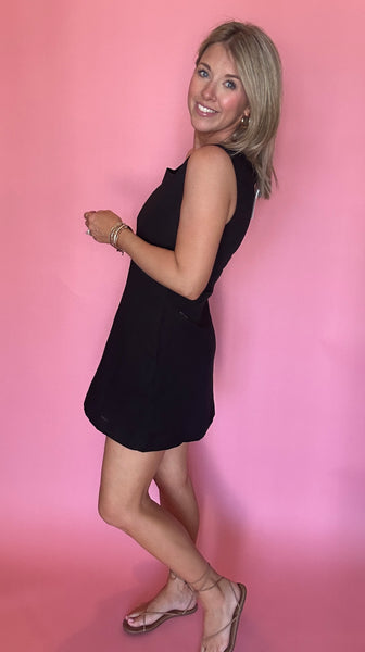 Linen Patterned Mini Dress
