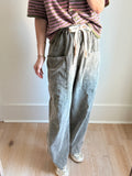 Olive Drawstring Wideleg Pants