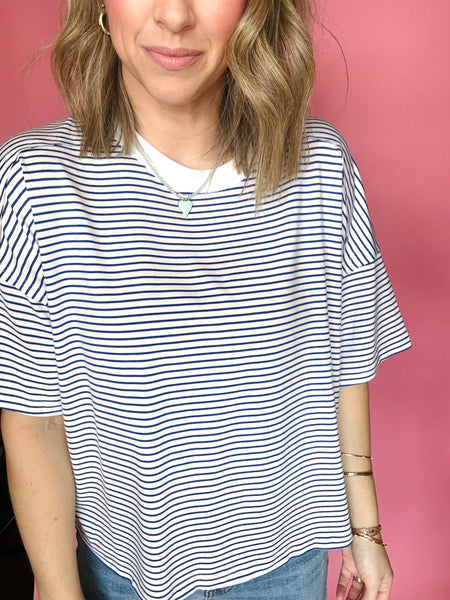 Striped Drop Shoulder Top