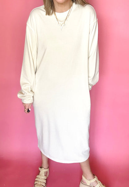 Long Sleeve Midi Sweatshirt Dress