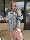 Back Pleated Jacket - Light Wash