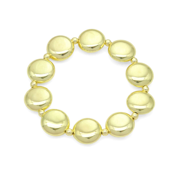 Gold Disc Stretch Bracelet