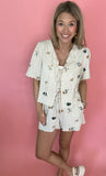 Floral Tie Front Top