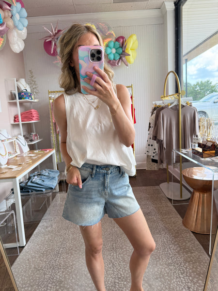 Vintage Raw Hem Denim Shorts