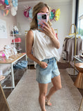 Vintage Raw Hem Denim Shorts