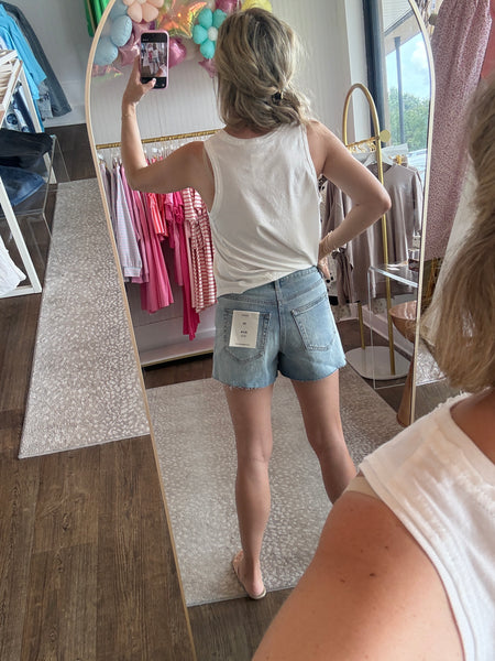 Vintage Raw Hem Denim Shorts