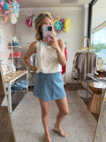 Wrap Denim Light Wash Skort