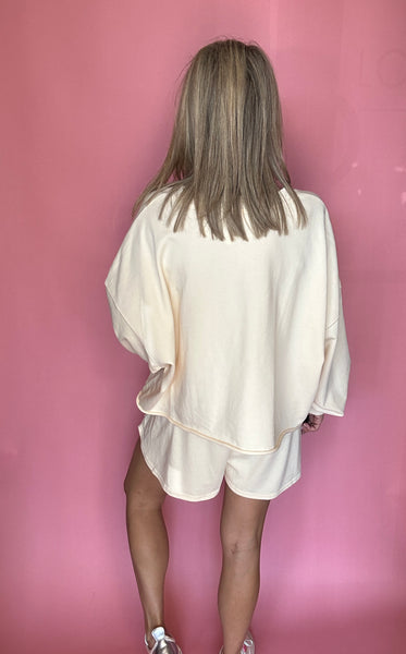Ivory Long Sleeve Oversized Pullover
