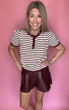 Metallic Maroon Shorts