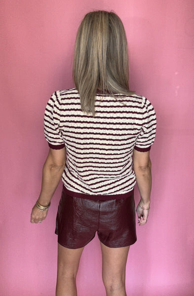 Metallic Maroon Shorts