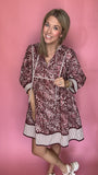 Seeing Spots Maroon Leopard Dress