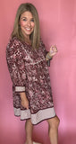 Seeing Spots Maroon Leopard Dress
