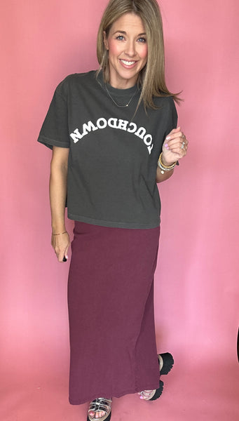 Mid-Rise Mineral Washed Maxi Maroon