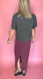 Mid-Rise Mineral Washed Maxi Maroon