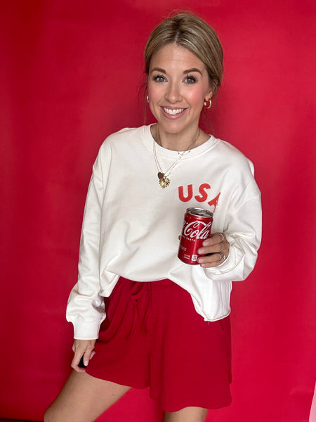 USA Cropped Pullover