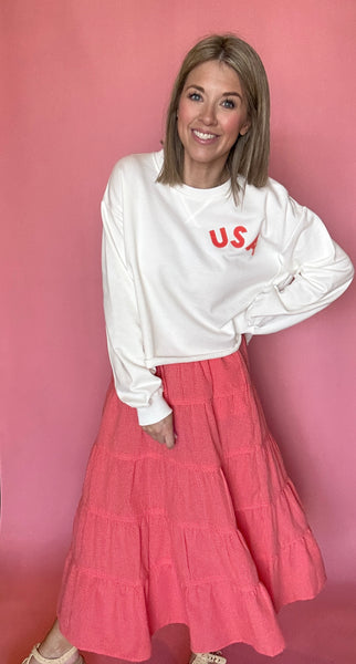 USA Cropped Pullover