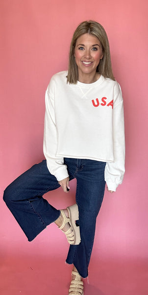 USA Cropped Pullover