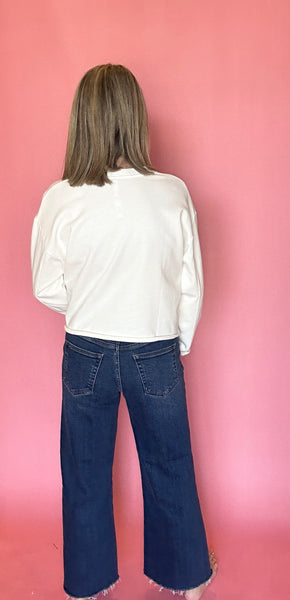 Slim Wide Leg Jean - Dark Wash