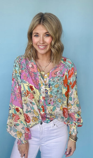 Patchwork Floral Blouse