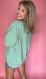 Emerald Mineral Wash Oversized Tee