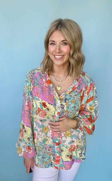 Patchwork Floral Blouse