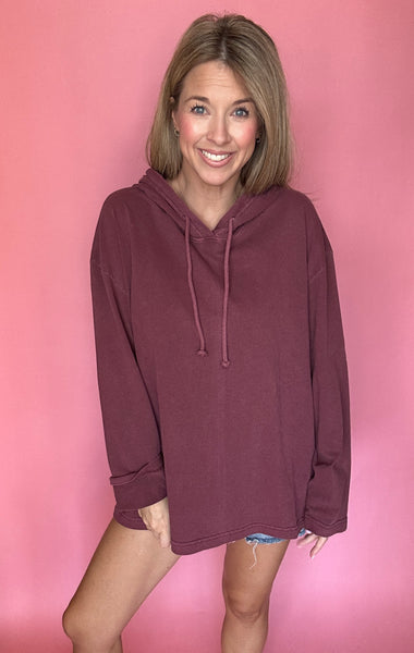 Maroon Oversized Hoodie