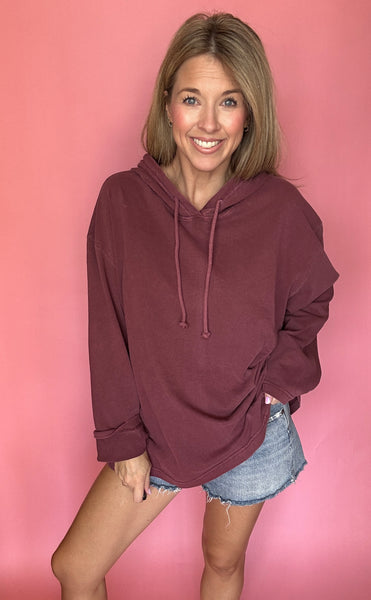 Maroon Oversized Hoodie