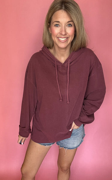 Maroon Oversized Hoodie