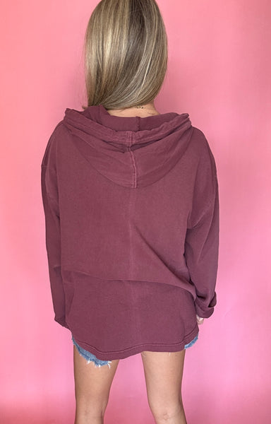 Maroon Oversized Hoodie