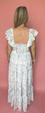 Blue Garden Maxi Dress