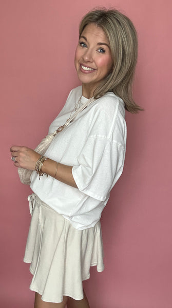 Flirty Flowy Skort - Cream