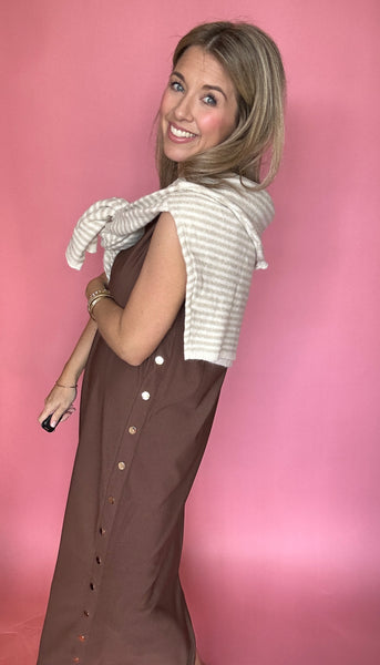 Piper Cardigan - Neutral Mini Stripes