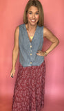 Denim Button-up Vest