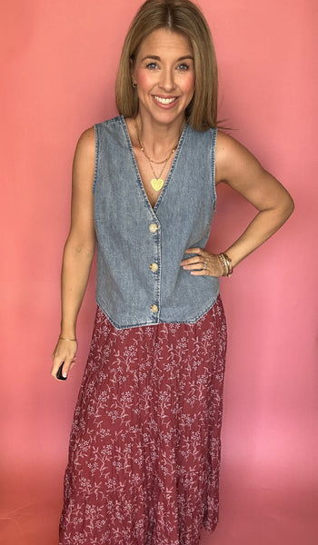 Denim Button-up Vest