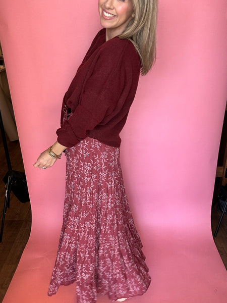 Floral Tiered Maxi Skirt