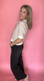 Black Slim Wide Leg Jean