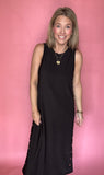 Black Textured Midi Dress