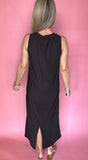 Black Textured Midi Dress