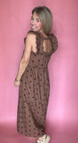 Polka Dot Ruffle Detail Midi Dress