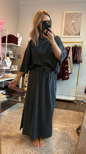 Pima cotton skirt set - Midnight Navy