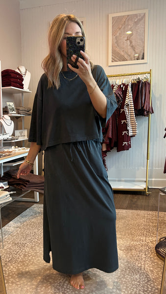 Pima cotton skirt set - Midnight Navy
