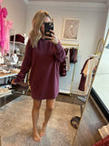 Oversized Mini Dress - Maroon