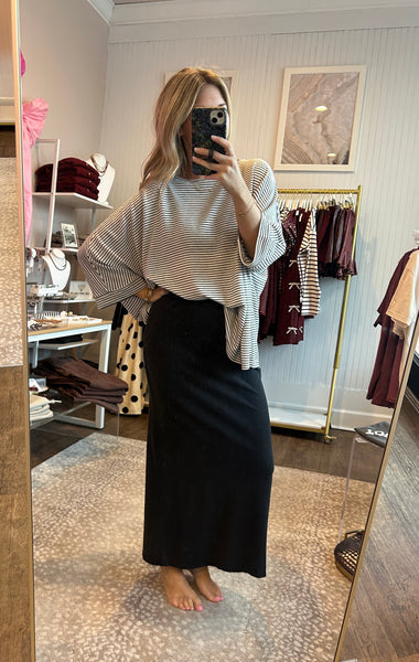 Stripe Oversized Top - Cream with Black